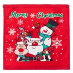 Casa si Gradina - Textile si covoare - Textile baie - Prosoape - Prosop din Bumbac de Maini Rosu cu Model de Craciun "Merry Christmas"30x30cm - Infinity.ro