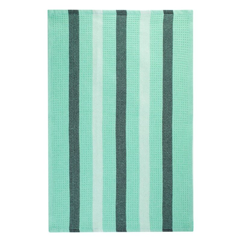 Casa si Gradina - Textile si covoare - Textile bucatarie - Servete si naproane - Prosop de bucatarie cu dungi, 60x40 cm, verde menta, gri si alb - Infinity.ro