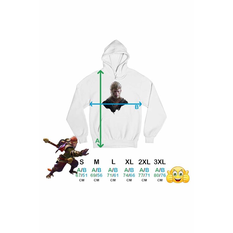 Fashion, accesorii si bijuterii - Barbati - Imbracaminte - Hanorace barbati - Hanorac Barbati Wukong Myth Black Death Monkey, alb, marime 2XL - Infinity.ro