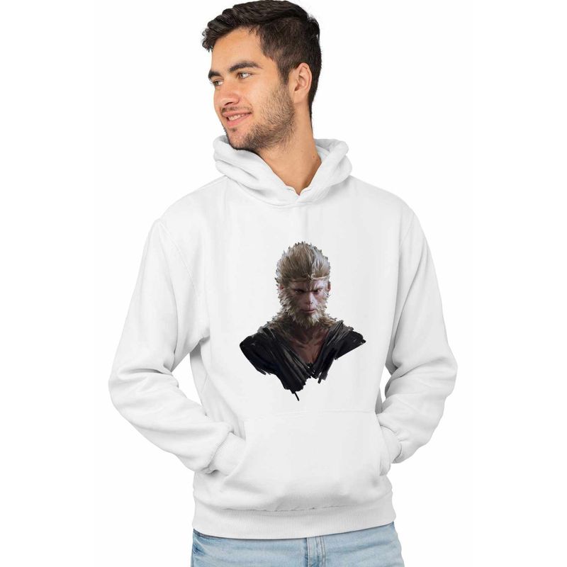 Fashion, accesorii si bijuterii - Barbati - Imbracaminte - Hanorace barbati - Hanorac Barbati Wukong Myth Black Death Monkey, alb, marime 2XL - Infinity.ro