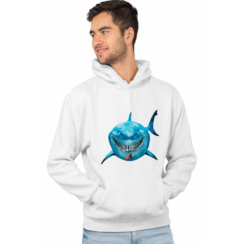 Fashion, accesorii si bijuterii - Barbati - Imbracaminte - Hanorace barbati - Hanorac Barbati Cautarea lui Nemo Bruce Rechin Ocean Geometric, alb, marime L - Infinity.ro