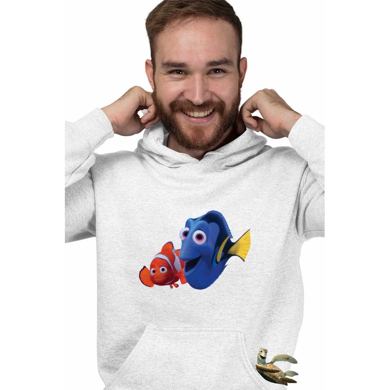 Fashion, accesorii si bijuterii - Barbati - Imbracaminte - Hanorace barbati - Hanorac Barbati Cautarea lui Nemo Dory Marlin Tata Viata Marina, alb, marime 3XL - Infinity.ro