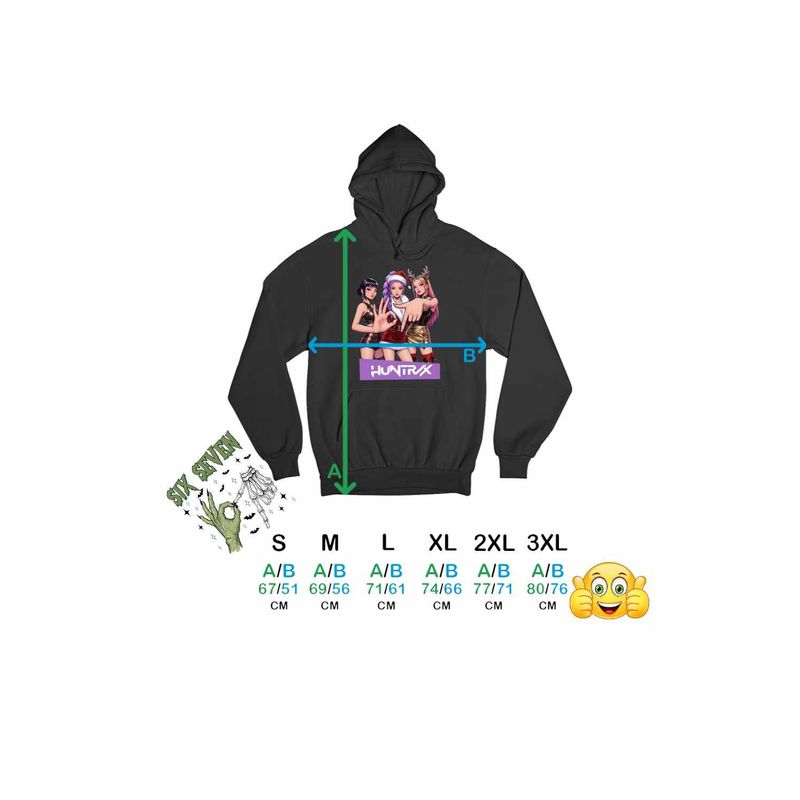 Fashion, accesorii si bijuterii - Barbati - Imbracaminte - Hanorace barbati - Hanorac Barbati Six Seven Huntrix 67 Demon Hunters Kpop, negru, marime 2XL - Infinity.ro