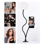 Laptop, Telefoane si Tablete - Telefoane mobile si accesorii - Accesorii Telefoane - Suport si docking telefoane - Suport Telefon cu Ring Light LED, 12W, Negru, Diametru 9cm - Infinity.ro