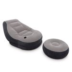 Casa si Gradina - Mobilier - Scaune si fotolii - Fotolii - Fotoliu gonflabil cu suport pentru picioare, Gri, 99x130x76cm - Infinity.ro