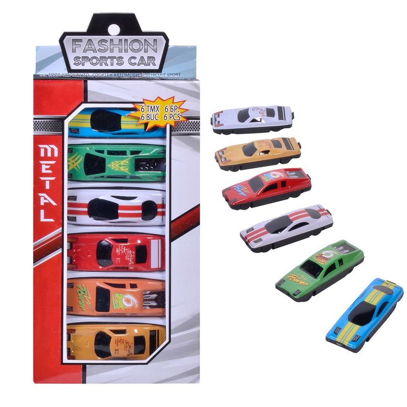 Jucarii, Copii si Bebe - Jucarii si jocuri - Vehicule si jucarii cu telecomanda - Masinute - Set Masinute Sport 1:64 - 6 buc - Infinity.ro