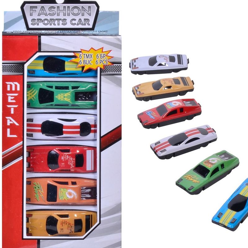 Jucarii, Copii si Bebe - Jucarii si jocuri - Vehicule si jucarii cu telecomanda - Masinute - Set Masinute Sport 1:64 - 6 buc - Infinity.ro