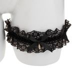 Fashion, accesorii si bijuterii - Femei - Lenjerie si pijamale femei - Lenjerie intima femei - Jartiera cu Dantela Neagra, Fundita si Strasuri - Infinity.ro