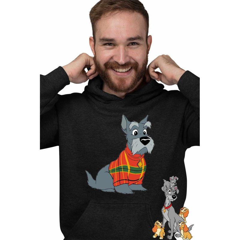 Fashion, accesorii si bijuterii - Barbati - Imbracaminte - Hanorace barbati - Hanorac Personalizat Barbati Doamna si Vagabondul Jock Catel Scottish Terrier, negru, marime M - Infinity.ro