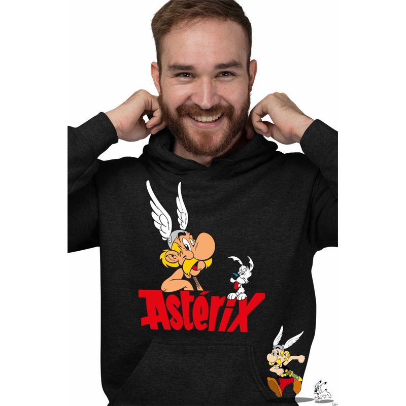 Fashion, accesorii si bijuterii - Barbati - Imbracaminte - Hanorace barbati - Hanorac Barbati Asterix Dogmatix Aventuri, negru, marime XL - Infinity.ro
