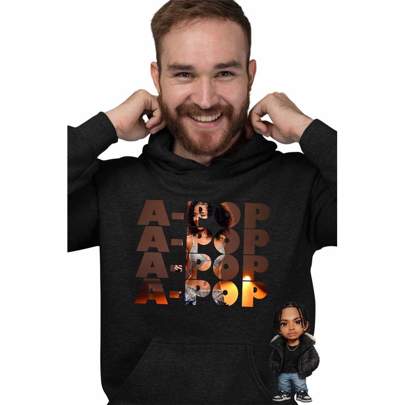 Fashion, accesorii si bijuterii - Barbati - Imbracaminte - Hanorace barbati - Hanorac Personalizat Barbati Tyla APOP, negru, marime L - Infinity.ro