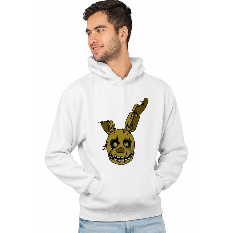 Fashion, accesorii si bijuterii - Barbati - Imbracaminte - Hanorace barbati - Hanorac Barbati Fnaf Spring Bonnie Five Nights at Freddy Horror Halloween, alb, marime L - Infinity.ro