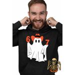 Fashion, accesorii si bijuterii - Barbati - Imbracaminte - Hanorace barbati - Hanorac Barbati Six Seven Fantoma 67 Halloween, negru, marime 3XL - Infinity.ro