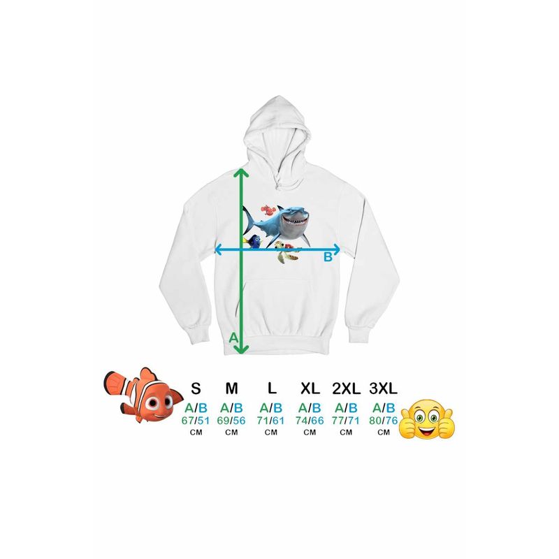 Fashion, accesorii si bijuterii - Barbati - Imbracaminte - Hanorace barbati - Hanorac Barbati Finding Nemo Rechin Bruce Marlin Testoasa Ocean, alb, marime S - Infinity.ro