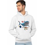 Fashion, accesorii si bijuterii - Barbati - Imbracaminte - Hanorace barbati - Hanorac Barbati Finding Nemo Rechin Bruce Marlin Testoasa Ocean, alb, marime S - Infinity.ro