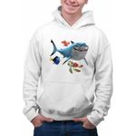 Fashion, accesorii si bijuterii - Barbati - Imbracaminte - Hanorace barbati - Hanorac Barbati Finding Nemo Rechin Bruce Marlin Testoasa Ocean, alb, marime S - Infinity.ro