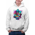 Fashion, accesorii si bijuterii - Barbati - Imbracaminte - Hanorace barbati - Hanorac Barbati Six Seven Baseball Monkey 67 Meme, alb, marime L - Infinity.ro
