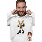 Fashion, accesorii si bijuterii - Barbati - Imbracaminte - Hanorace barbati - Hanorac Barbati Tomb Raider Sonic Lara Croft Mario, alb, marime 3XL - Infinity.ro