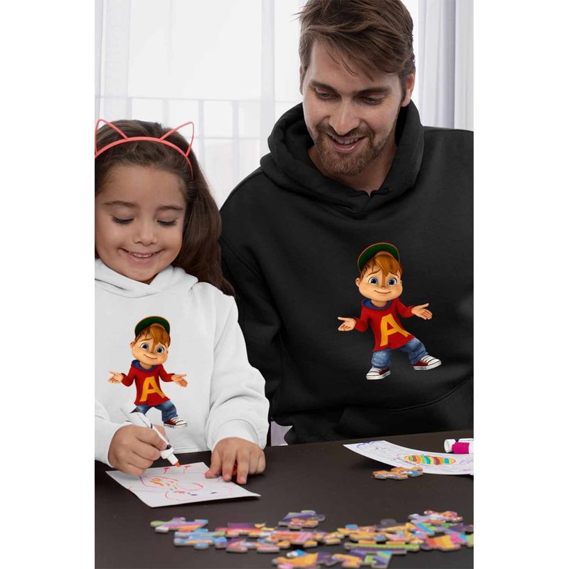 Fashion, accesorii si bijuterii - Barbati - Imbracaminte - Hanorace barbati - Hanorac Barbati Alvin Alvinnn Veveritele, negru, marime 3XL - Infinity.ro