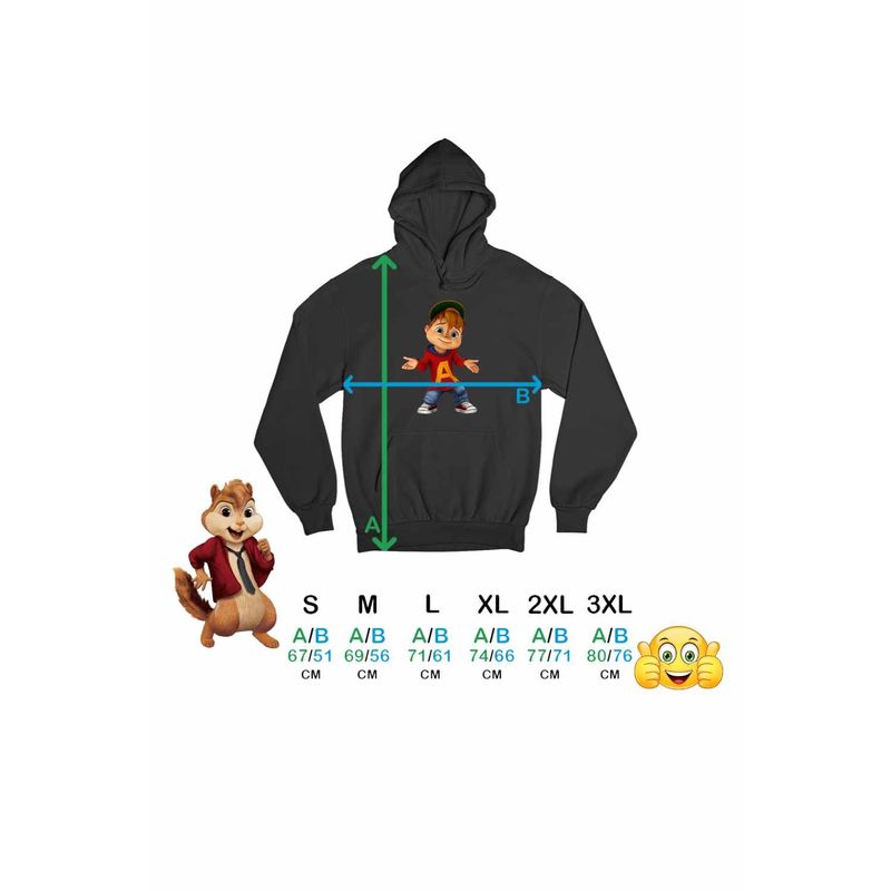 Fashion, accesorii si bijuterii - Barbati - Imbracaminte - Hanorace barbati - Hanorac Barbati Alvin Alvinnn Veveritele, negru, marime 3XL - Infinity.ro