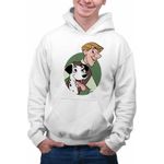Fashion, accesorii si bijuterii - Barbati - Imbracaminte - Hanorace barbati - Hanorac Barbati 101 Dalmatieni Roger Pongo Catel Dalmatian, alb, marime 2XL - Infinity.ro