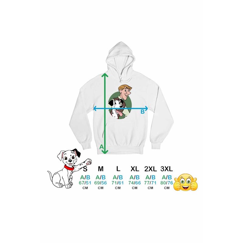 Fashion, accesorii si bijuterii - Barbati - Imbracaminte - Hanorace barbati - Hanorac Barbati 101 Dalmatieni Roger Pongo Catel Dalmatian, alb, marime 2XL - Infinity.ro