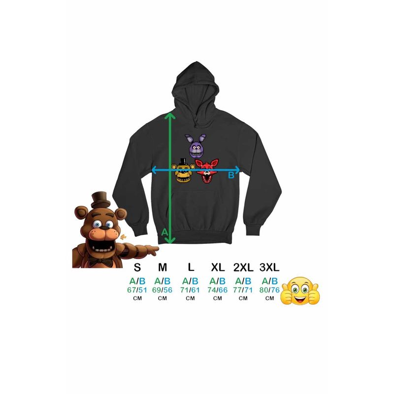 Fashion, accesorii si bijuterii - Barbati - Imbracaminte - Hanorace barbati - Hanorac Barbati Fnaf Pixel Art Five Nights at Freddy Horror Halloween, negru, marime M - Infinity.ro
