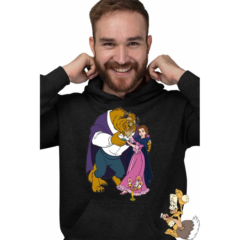 Fashion, accesorii si bijuterii - Barbati - Imbracaminte - Hanorace barbati - Hanorac Personalizat Barbati Frumoasa si Bestia, negru, marime XL - Infinity.ro