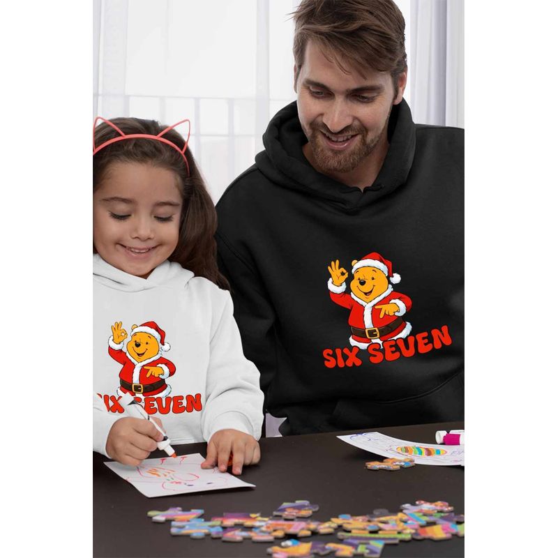 Fashion, accesorii si bijuterii - Barbati - Imbracaminte - Hanorace barbati - Hanorac Barbati Six Seven Winnie the Pooh Craciun 67, negru, marime XL - Infinity.ro