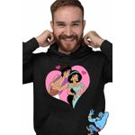 Fashion, accesorii si bijuterii - Barbati - Imbracaminte - Hanorace barbati - Hanorac Barbati Aladdin Jasmine Valentines Day Love Dragobete Cuplu, negru, marime S - Infinity.ro