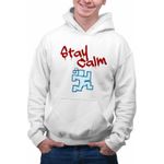 Fashion, accesorii si bijuterii - Barbati - Imbracaminte - Hanorace barbati - Hanorac Barbati Fnaf Stay Calm Run Five Nights at Freddy Horror Halloween, alb, marime S - Infinity.ro