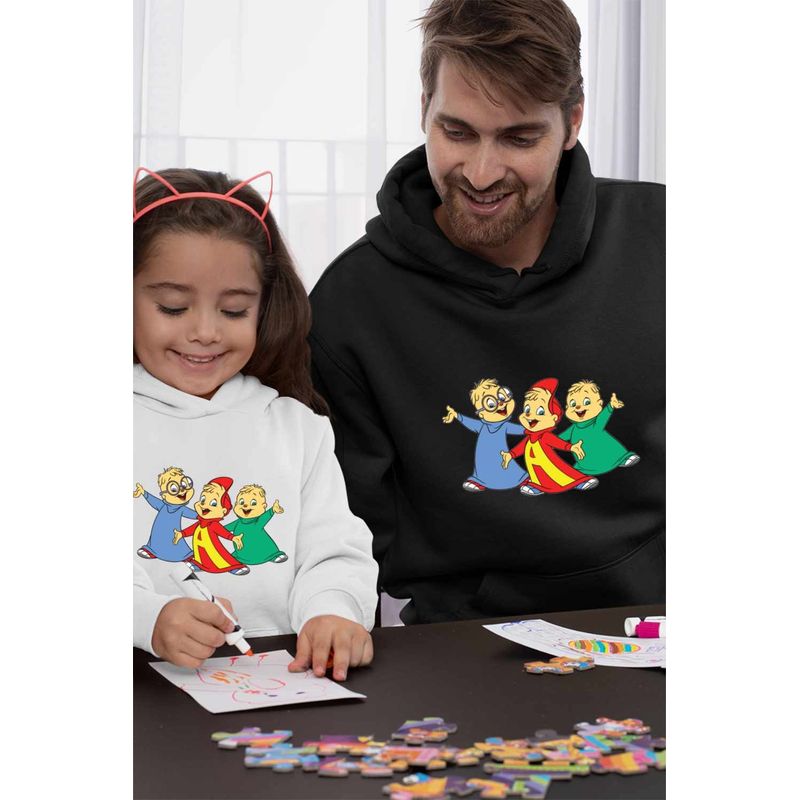 Fashion, accesorii si bijuterii - Barbati - Imbracaminte - Hanorace barbati - Hanorac Barbati Alvin Aventuri Alvinnn Veveritele, negru, marime M - Infinity.ro