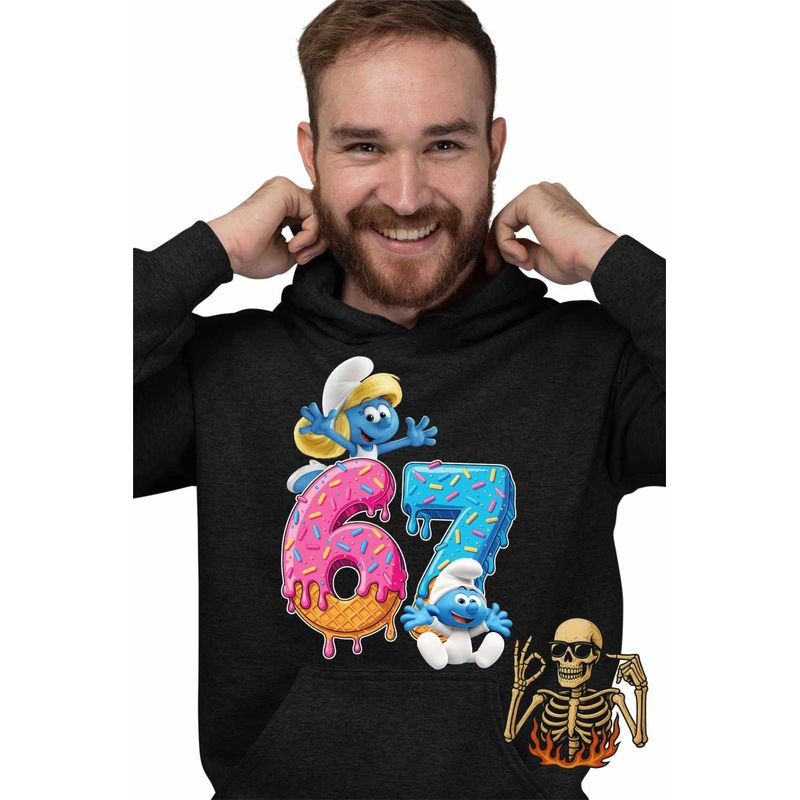 Fashion, accesorii si bijuterii - Barbati - Imbracaminte - Hanorace barbati - Hanorac Barbati Six Seven Strumfita Bebe Strumf, negru, marime 3XL - Infinity.ro