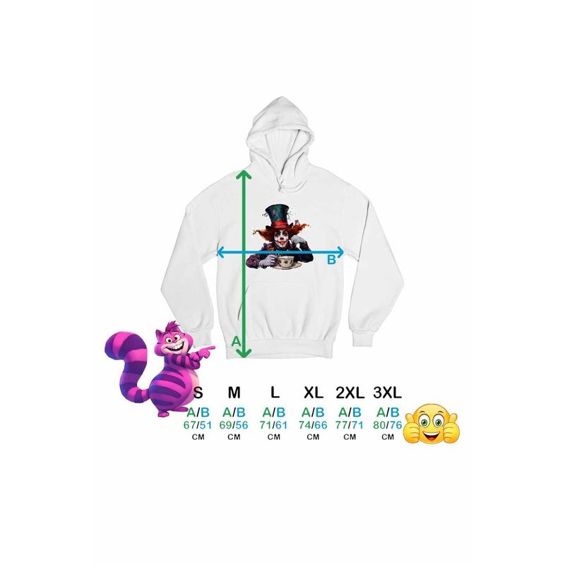 Fashion, accesorii si bijuterii - Barbati - Imbracaminte - Hanorace barbati - Hanorac Personalizat Barbati Alice Tara Minunilor Palarierul Nebun, alb, marime L - Infinity.ro