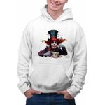 Fashion, accesorii si bijuterii - Barbati - Imbracaminte - Hanorace barbati - Hanorac Personalizat Barbati Alice Tara Minunilor Palarierul Nebun, alb, marime L - Infinity.ro