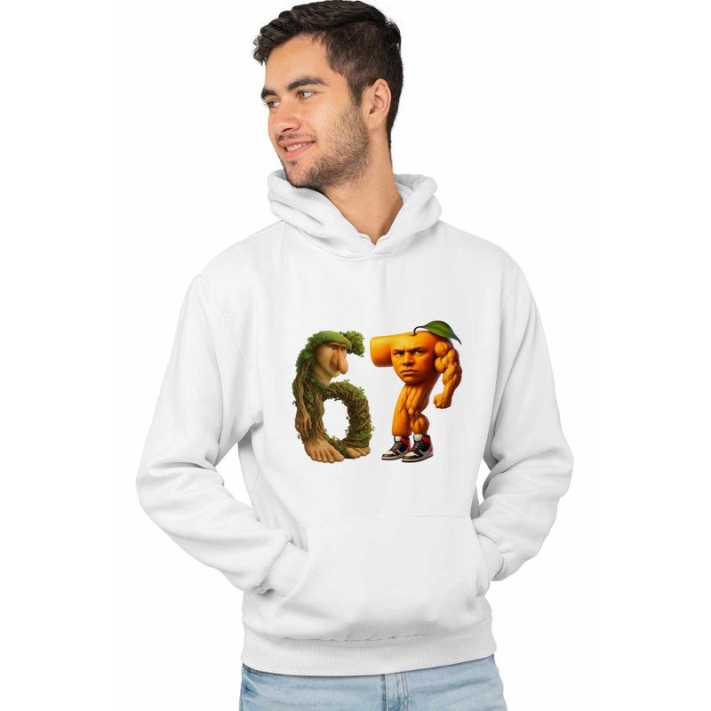 Fashion, accesorii si bijuterii - Barbati - Imbracaminte - Hanorace barbati - Hanorac Barbati Six Seven Brainrot Orange Italian Meme Fitness, alb, marime L - Infinity.ro