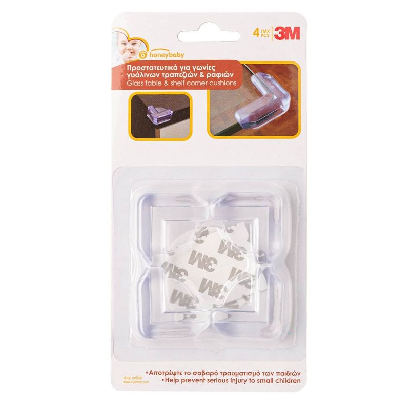 Casa si Gradina - Mobilier - Mobilier copii - Sisteme de siguranta - Aparatori de colt din plastic pentru suprafete din sticla, 35x10mm, Transparent, 4 bucati - Infinity.ro