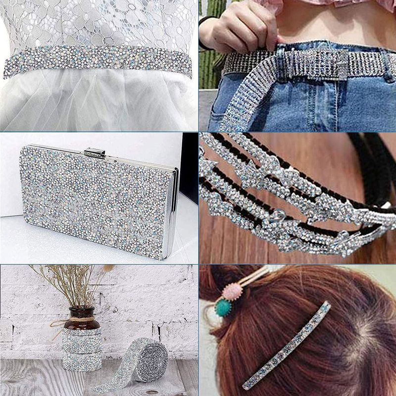 Carti si Birotica - Birotica - Accesorii de birou - Benzi adezive - Banda Adeziva cu Strass Argintiu 1m x 1.3cm - Infinity.ro