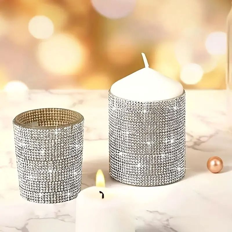 Carti si Birotica - Birotica - Accesorii de birou - Benzi adezive - Banda Adeziva cu Strass Argintiu 1m x 1.3cm - Infinity.ro