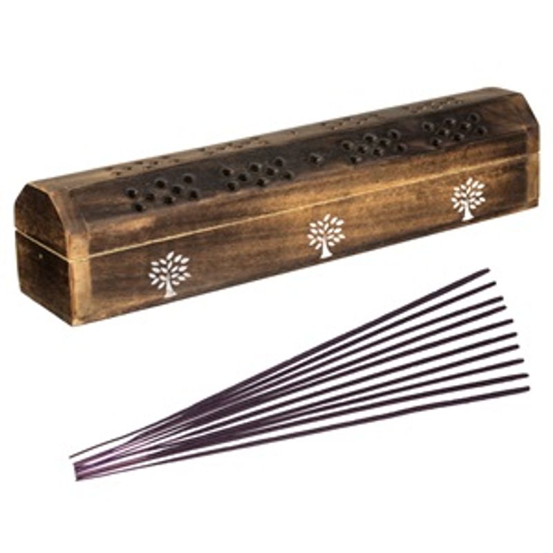 Casa si Gradina - Decoratiuni - Aromaterapie si lumanari - Odorizante camera - Set Betisoare Parfumate cu Aroma Forest Rain si Suport din Lemn, 10 buc, 25cm - Infinity.ro