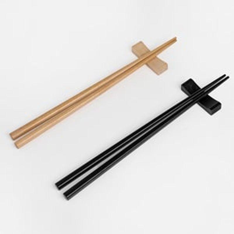 Casa si Gradina - Decoratiuni - Aromaterapie si lumanari - Odorizante camera - Betisoare Chopsticks din Lemn cu Suporturi, 2 Seturi, Natural si Maro Inchis - Infinity.ro