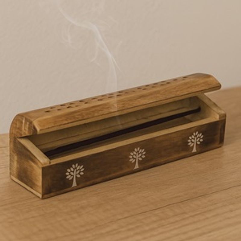 Casa si Gradina - Decoratiuni - Aromaterapie si lumanari - Odorizante camera - Set Betisoare Parfumate cu Aroma Forest Rain si Suport din Lemn, 10 buc, 25cm - Infinity.ro