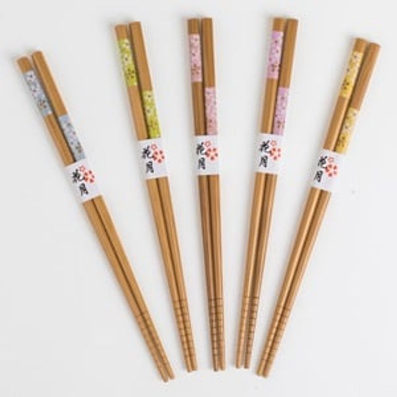 Casa si Gradina - Decoratiuni - Aromaterapie si lumanari - Odorizante camera - Betisoare Chopsticks din Lemn cu Modele, Set 5 Perechi - Infinity.ro