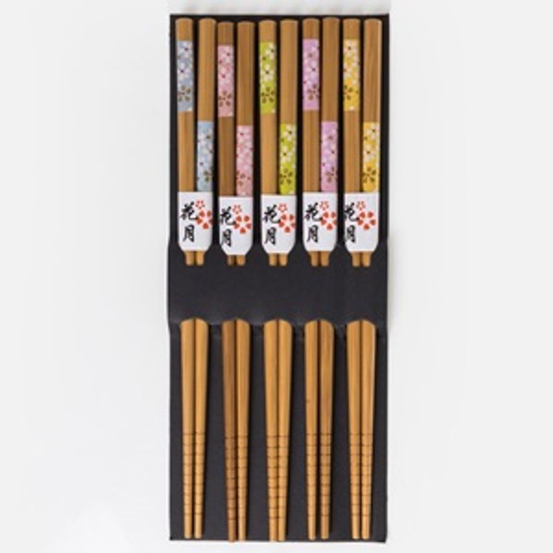 Casa si Gradina - Decoratiuni - Aromaterapie si lumanari - Odorizante camera - Betisoare Chopsticks din Lemn cu Modele, Set 5 Perechi - Infinity.ro