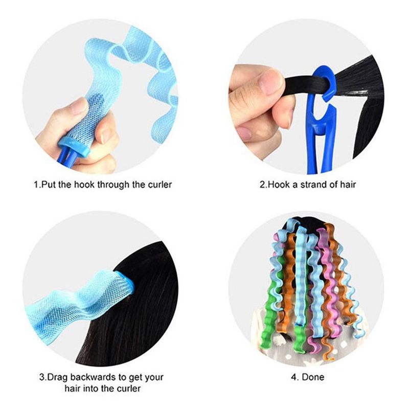 Ingrijire personala si Cosmetice - Aparate & accesorii ingrijire personala - Hair styling - Bigudiuri - Bigudiuri pentru bucle valuroase, 8 buc, 20 cm, multicolore - Infinity.ro