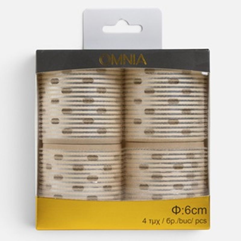 Ingrijire personala si Cosmetice - Aparate & accesorii ingrijire personala - Hair styling - Bigudiuri - Bigudiuri cu velcro, Set 4 buc, Bej, 6 cm - Infinity.ro