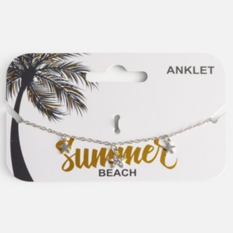 Fashion, accesorii si bijuterii - Femei - Bijuterii femei - Bratari femei - Bratara de Picior Argintie cu Stele de Mare pentru Vara - Infinity.ro