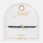 Fashion, accesorii si bijuterii - Femei - Bijuterii femei - Bratari femei - Bratara cu Margele Negre si Ochi Auriu, Reglabila - Infinity.ro