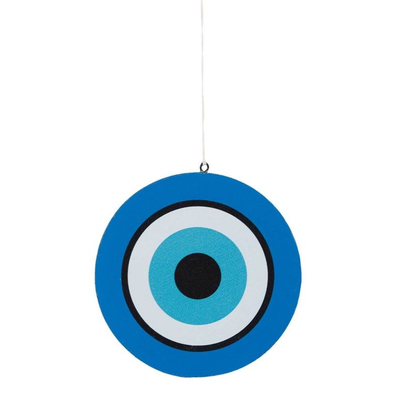Casa si Gradina - Decoratiuni - Obiecte decorative - Accesorii decorative - Clopotei de vânt din lemn cu model Nazar, Albastru, 57 cm - Infinity.ro