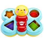 Jucarii, Copii si Bebe - Jucarii si jocuri - Jucarii bebelusi - Jucarii de sortat - Jucarie de sortat forme, Fluture cu 6 cuburi, 4 deschideri, Plastic, Albastru/Galben/Rosu - Infinity.ro